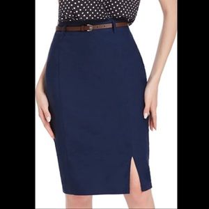 Kate Kasin Navy Pencil Skirt